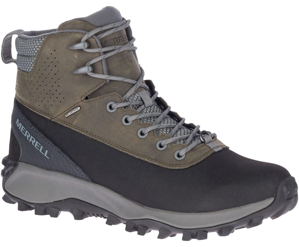 Merrell Boots Grey/Black - Thermo Kiruna Mid Shell Waterproof - Mens 46XIZEGMU